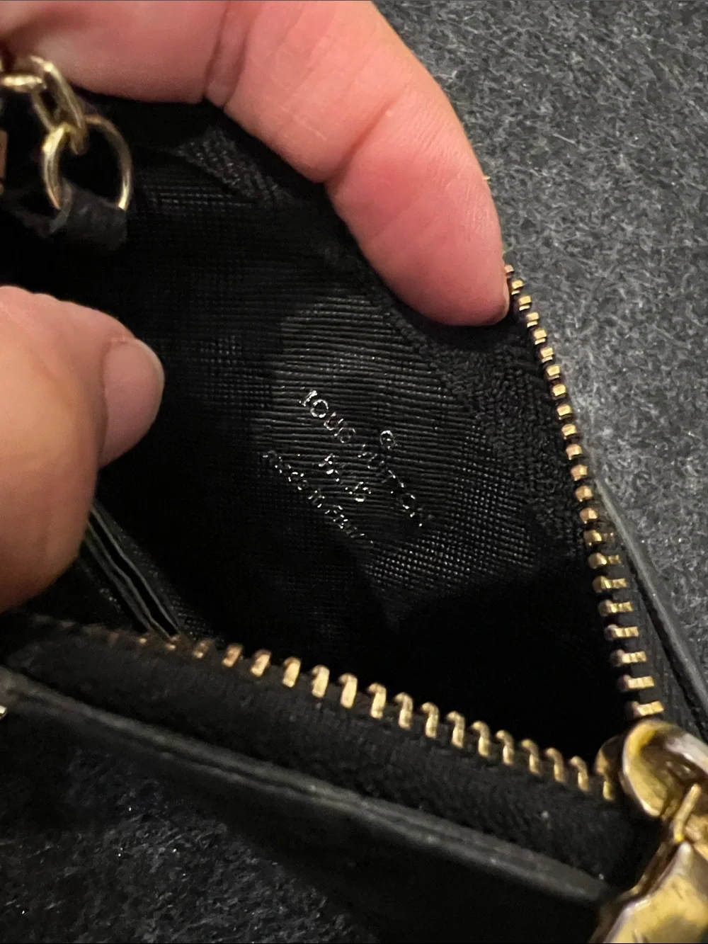 Louis Vuitton Black Monogram Empreinte Key Pouch with Gold Hardware